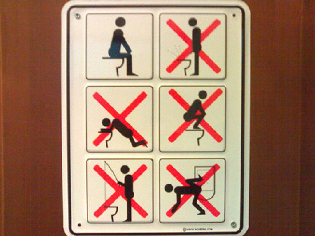 Funny bathroom and toiles signs